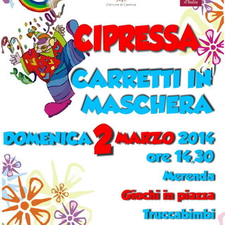 Oggi a Cipressa la festa di Carnevale con i 'Carretti in maschera'