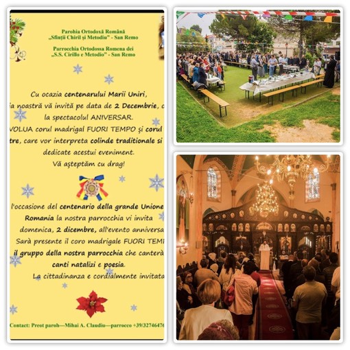Sanremo: "1918-2018" la comunità romena ortodossa si prepara a celebrare il centenario dell'unione