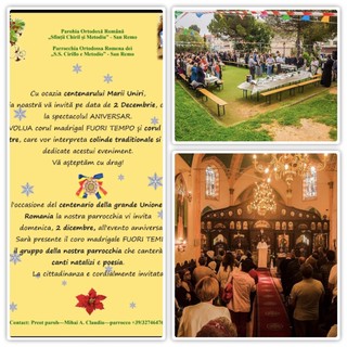 Sanremo: "1918-2018" la comunità romena ortodossa si prepara a celebrare il centenario dell'unione