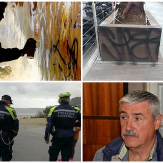 Diano Marina, scritte su muri e arredi urbani. Chiappori: "Non è arte, ma vandalismo. Chi si vuole 'sfogare' lo dica e gli metteremo a disposizione degli spazi"