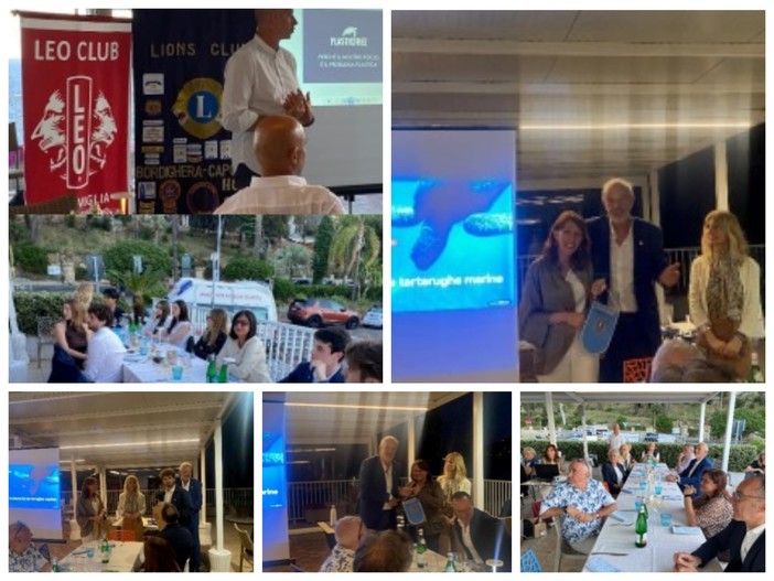 Serata conviviale e benefica a Ospedaletti, i Lions sostengono Plastic Free (Foto)