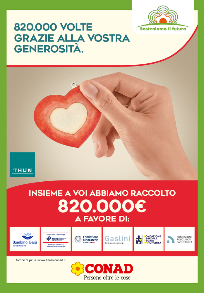 Conad Nord Ovest dona 820 mila euro a sostegno dei reparti pediatrici Conad Nord Ovest dona 820 mila euro a sostegno dei reparti pediatrici