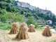 Triora: covoni di grano, una tradizione portata avanti da un residente secondo l'antica consuetudin