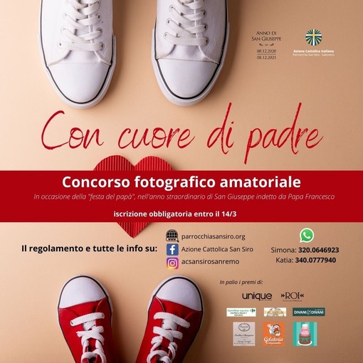 Sanremo: ‘Con cuore di padre’, un concorso fotografico amatoriale in occasione della festa del papà Sanremo: ‘Con cuore di padre’, un concorso fotografico amatoriale in occasione della festa del papà