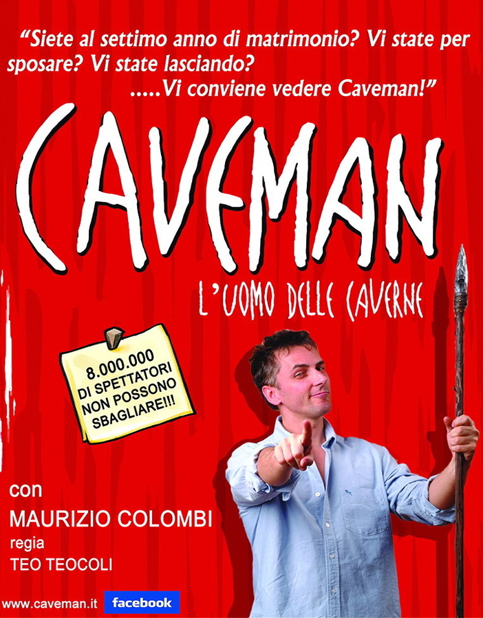 Sanremo: venerdì prossimo, Maurizio Colombi presenta ‘Caveman l’uomo delle caverne’ Sanremo: venerdì prossimo, Maurizio Colombi presenta ‘Caveman l’uomo delle caverne’