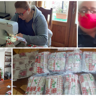 Coronavirus: 500 mascherine artigianali per Airole, Bajardo e Coldirodi, il regalo fatto dalle famiglie Bianchini e Traetta. "È una goccia, stiamo cercando altro tessuto"