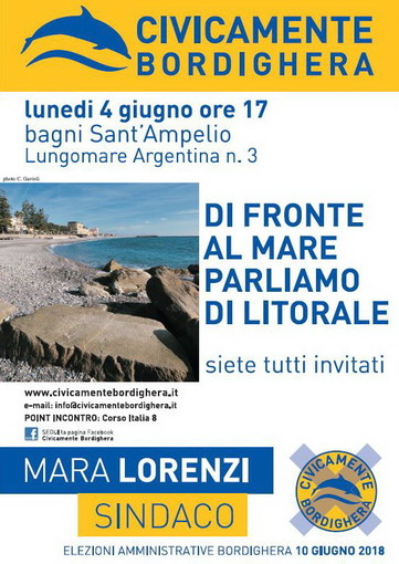 Bordighera: lunedì prossimo, la lista di Mara Lorenzi incontra i gestori di stabilimenti balneari e dei locali sul lungomare