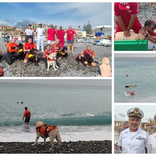 Sicurezza in mare, soccorso acquatico e manovre di rianimazione: a Bordighera dimostrazioni con i cani da salvataggio (Foto e video)