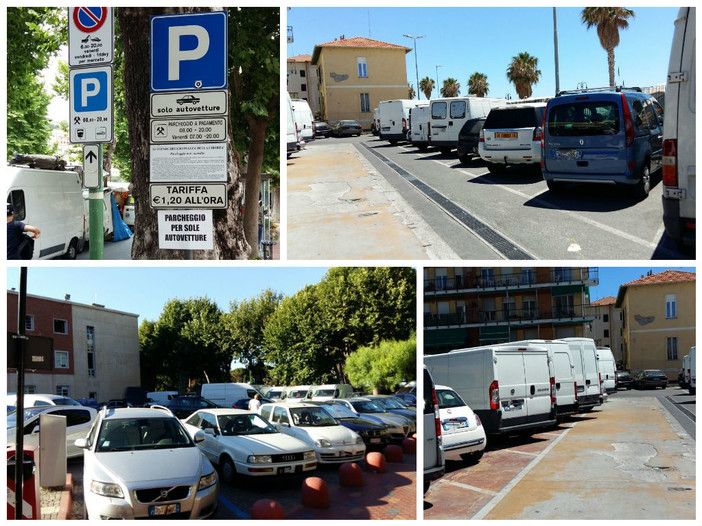 Ventimiglia: nonostante i cartelli molto chiari ‘solo autovetture’ i camion invadono i parcheggi Ventimiglia: nonostante i cartelli molto chiari ‘solo autovetture’ i camion invadono i parcheggi