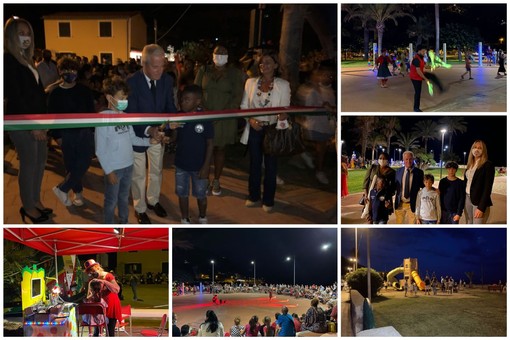 Imperia, grande festa per l'inaugurazione del nuovo parco della Rabina. Scajola: "È di tutti i bambini che nomino 'custodi' dell'area" (Foto e video)