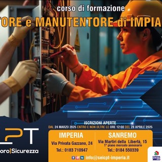SEI CPT di Imperia: al via le iscrizioni al corso gratuito per Installatore e Manutentore di Impianti Elettrici rivolto a giovani under 34