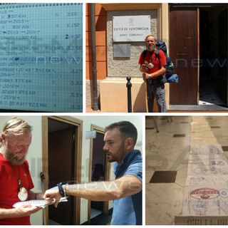 Dopo 13mila chilometri senza un soldo pellegrino arriva a Ventimiglia: “Solo se lo vuoi tutto diventa possibile” (Foto) Dopo 13mila chilometri senza un soldo pellegrino arriva a Ventimiglia: “Solo se lo vuoi tutto diventa possibile” (Foto)