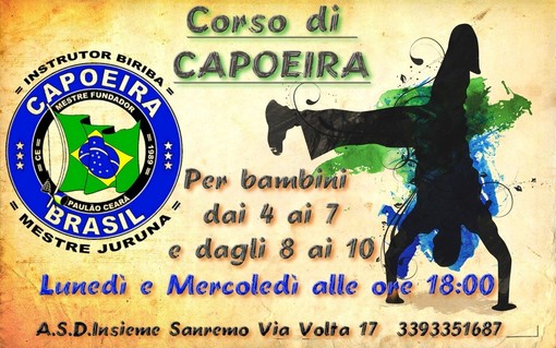 Sanremo: domani con l'associazione Insieme lezione di prova gratuita per il nuovo corso di Capoeira