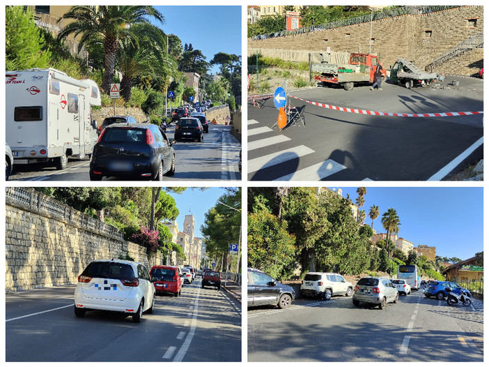 Imperia, chiuso per lavori il tratto dell'ex passaggio a livello di Porto Maurizio: traffico in tilt e disagi per gli automobilisti (foto)