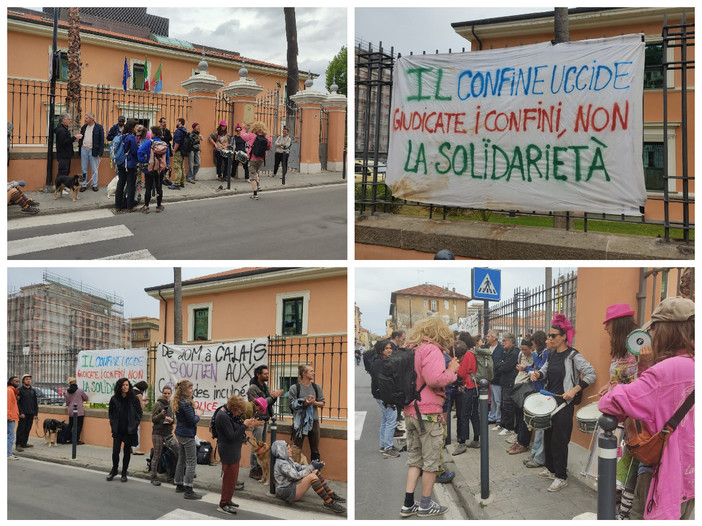 Imperia, "Giudicate i confini non la solidarietà": presidio No Border in tribunale (foto e video) Imperia, "Giudicate i confini non la solidarietà": presidio No Border in tribunale (foto e video)
