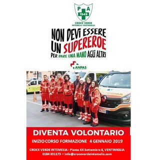 Ventimiglia: iscrizioni aperte al corso per diventare volontari presso la Croce Verde Intemelia Ventimiglia: iscrizioni aperte al corso per diventare volontari presso la Croce Verde Intemelia
