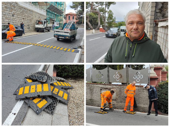 Imperia, "trasloca" il dosso di via Serrati, Gagliano: "Abbassato anche di due centimetri per scongiurare problemi durante le piogge" (foto e video) Imperia, "trasloca" il dosso di via Serrati, Gagliano: "Abbassato anche di due centimetri per scongiurare problemi durante le piogge" (foto e video)