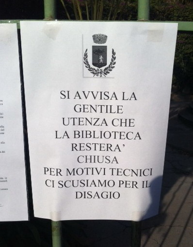 Bordighera: chiusura della Biblioteca Civica, serie di richieste dell'ex Consigliere Ramella