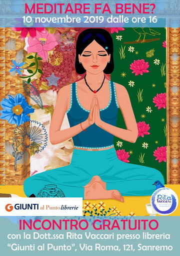 Sanremo: domenica prossima incontro gratuito sulla Meditazione alla libreria 'Giunti' Sanremo: domenica prossima incontro gratuito sulla Meditazione alla libreria 'Giunti'