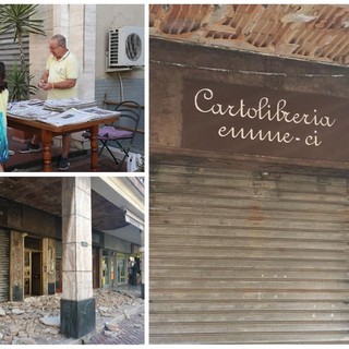Bordighera: crollo del porticato, salvi per una casualità i gestori della cartolibreria: “Per la prima volta ci siamo addormentati e siamo arrivati tardi, altrimenti saremmo stati lì sotto”