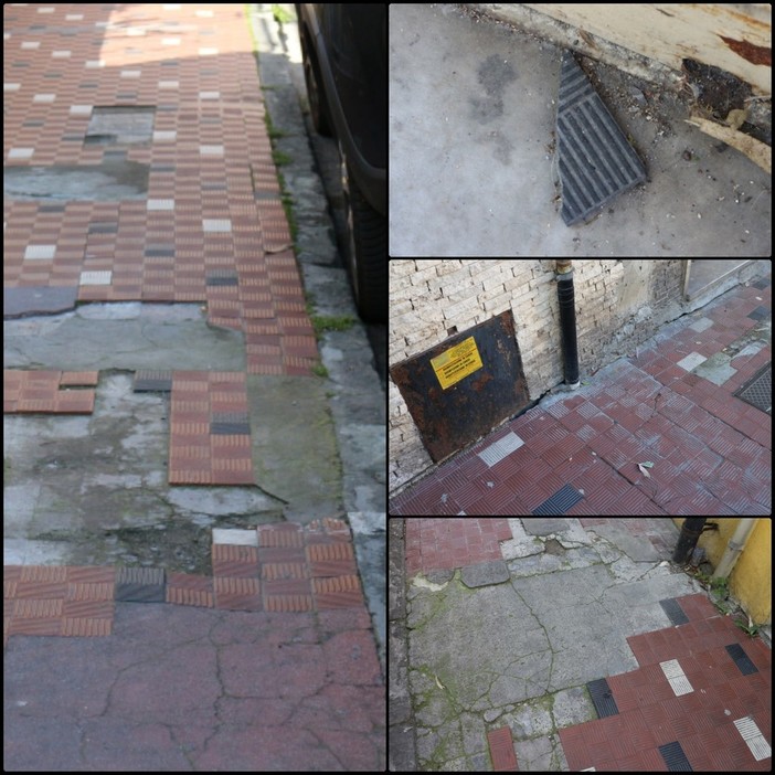 Imperia: degrado in via Artallo, marciapiedi distrutti. I residenti “Sono anni che segnaliamo, l’intervento in piazza Roma solo facciata”