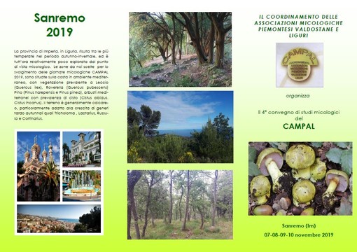 Sanremo: da lunedì prossimo, il 4° Convegno interregionale di Studi Micologici Del C.A.M.P.A.L.