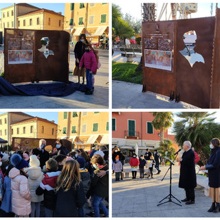 Imperia, inaugurata l'installazione dedicata a Edmondo De Amicis: "Un modo anche per avvicinare la scuola alle istituzioni pubbliche" (foto e video)
