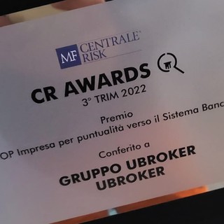 uBroker tra le 100 aziende nazionali premiate per affidabilità bancaria e creditizia uBroker tra le 100 aziende nazionali premiate per affidabilità bancaria e creditizia