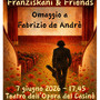 Concerto benefico gratuito in omaggio a Fabrizio De André Concerto benefico gratuito in omaggio a Fabrizio De André