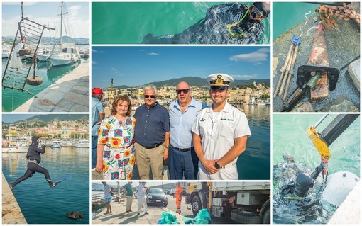 Sanremo: operazione Fondali Puliti, ritorno dei sommozzatori nel porto vecchio (FOTO e VIDEO)