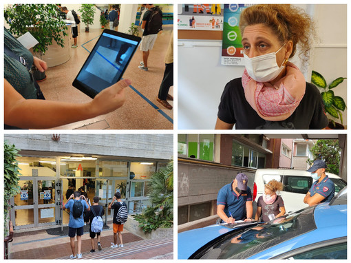 Imperia, al via il nuovo anno scolastico. Tensioni al 'Ruffini', collaboratrice protesta: "Il green pass è incostituzionale. Il lavoro è un diritto" (foto e video)