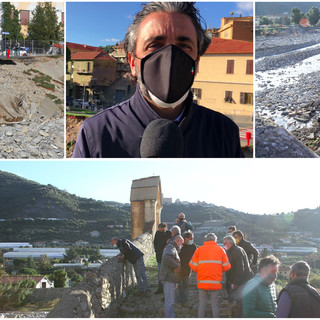 Crollo dell'argine a Taggia: danno da un mln di euro, l'appello del sindaco "I comuni da soli non ce la fanno" (foto e videoservizio)