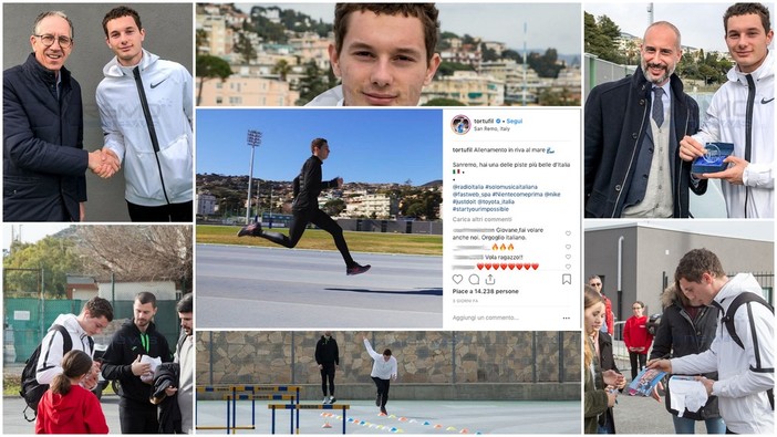 Sanremo: a Pian di Poma si allena Filippo Tortu, il giovane recordman dei 100 metri. La Pista d'Atletica? E' una delle più belle d'Italia (Foto e Video)