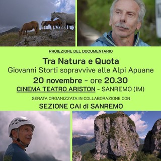 Sanremo, il CAI porta al Teatro Ariston il documentario “Tra natura e quota” con protagonista Giovanni Storti