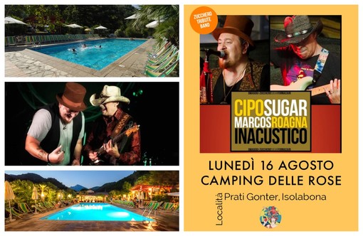 Lunedì 16 agosto la musica di Zucchero arriva a Isolabona: "Ciposugar Band" in concerto al Camping delle Rose Lunedì 16 agosto la musica di Zucchero arriva a Isolabona: "Ciposugar Band" in concerto al Camping delle Rose