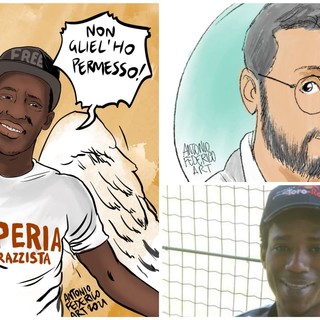 Il giovane Moussa Balde rivive attraverso l'arte grazie all'illustratore Antonio Federico: adesso è un angelo "che finalmente sorride libero"