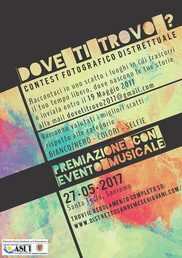 Sanremo: 'contest fotografico 'Dove ti trovo?', sabato la premiazione Sanremo: 'contest fotografico 'Dove ti trovo?', sabato la premiazione