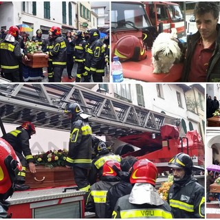 Molini di Triora: ultimo saluto al Vigile del Fuoco Giorgio Capponi, il feretro portato in paese con l'Autoscala Molini di Triora: ultimo saluto al Vigile del Fuoco Giorgio Capponi, il feretro portato in paese con l'Autoscala