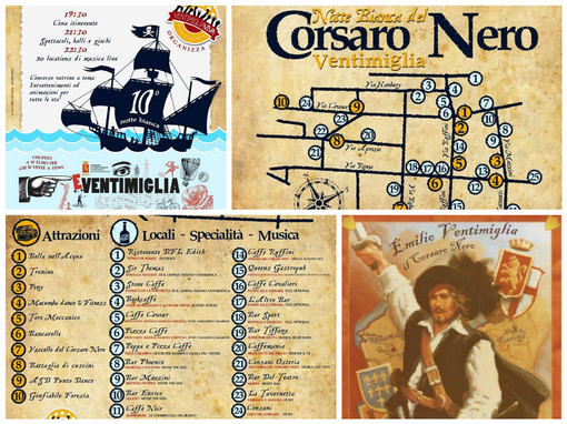 Ventimiglia: tutti vestiti da pirati per la Notte Bianca del Corsaro Nero, sabato prossimo l’evento targato Ventimiglia Viva