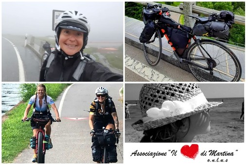 Da Imperia alla Lapponia in bici, Natalie Allegra pedala veloce per sostenere 'Il cuore di Martina': nonostante il meteo instabile è arrivata in Svizzera Da Imperia alla Lapponia in bici, Natalie Allegra pedala veloce per sostenere 'Il cuore di Martina': nonostante il meteo instabile è arrivata in Svizzera