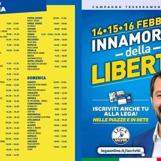 Partita in tutta la Liguria la campagna di tesseramento della Lega, 'Innamorati della libertà'