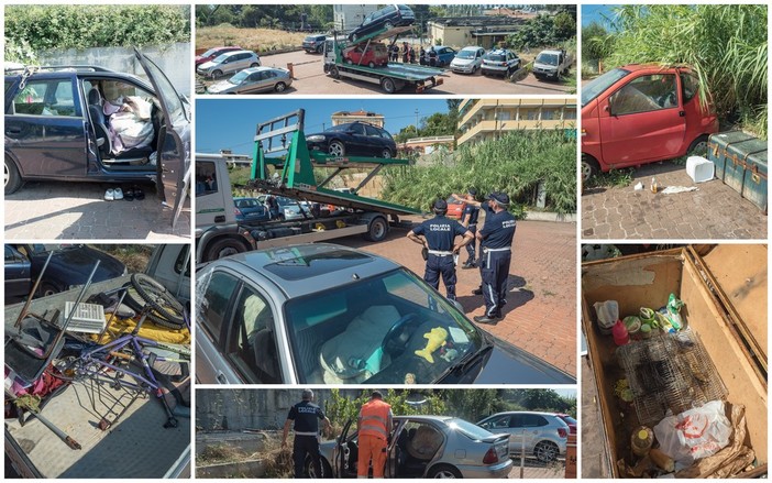 Sanremo: blitz della Polizia Municipale, smantellato campo abitativo abusivo per clochard (Foto e Video)