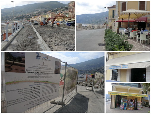 Ospedaletti: cantiere pista ciclabile. Il giudizio dei commercianti, dal timore iniziale alla fiducia nel rilancio turistico