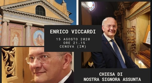 Rezzo: sabato a Cenova, concerto per organo con Enrico Viccardi nella chiesa di Nostra Signora Assunta