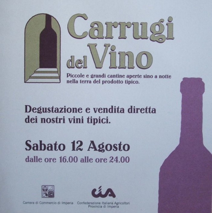 Sabato prossimo Rossese, Ormeasco e Riviera ai &amp;#039;Carrugi