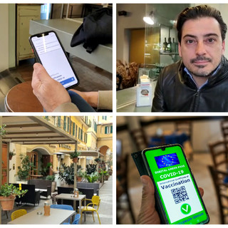 Imperia, primo giorno di green pass obbligatorio nei pubblici esercizi. Calvi (Fipe): "Ne avremmo fatto a meno, ma dobbiamo lasciarci alle spalle un anno e mezzo di pandemia” (video)