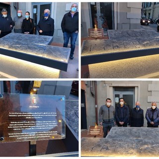 Imperia, torna a splendere a Oneglia la lapide 'Civitas Fidelissima'. Scajola: "Dato il giusto merito alla storia della nostra città" (foto e video)