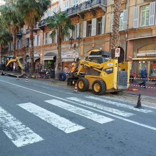Ventimiglia: cantierato il centro cittadino da questa mattina per l'installazione della fibra ottica