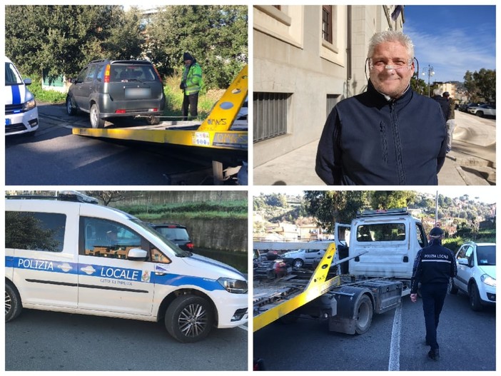 Imperia, lotta al degrado: rimosse dalla polizia locale molte auto abbandonate tra Oneglia e Caramagna (foto e video)