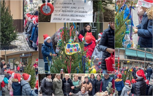 Taggia: via Colombo esempio dello spirito del Natale, questa mattina anche i bambini hanno contribuito ad abbellire la strada (Foto e Video)